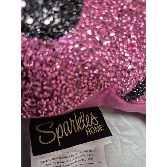 Sparkles Home Halloween Pink Bat Rhinestone Pillow NWT Pink Halloween Decor Rare - Picture 3 of 6